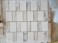 Σύγχρονο μαρμάρινο κεραμίδι τοίχων μωσαϊκών, 300 X 298mm φυσικό πέτρινο κεραμίδι μωσαϊκών φύλλων