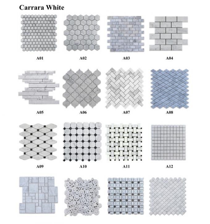  άσπρος μαρμάρινος, hexagon mosic